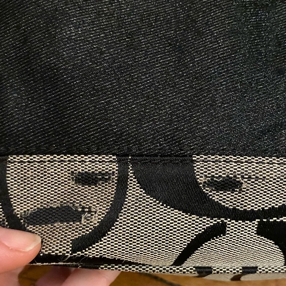 Coach Signature Black Stripe Tote Purse Shoulder handbag F17433 - Picture 2 of 12